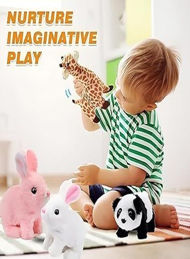 FEDDE Hopping Walking Bunny Toy with Sounds, Jumping Wiggling Ears, Twitching Mouth and Nose, Educational Interactive Bunny Rabbit Toy for Baby Kids - Image 4